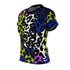 Color Block Leopard Print Women's Crewneck Tee in Techno